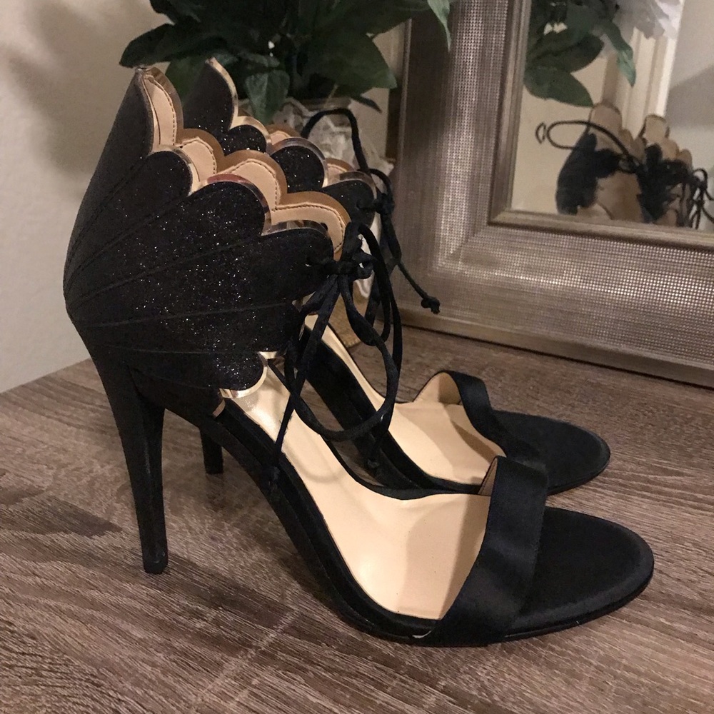 Nine West Sparkle Scalloped Strappy Heel